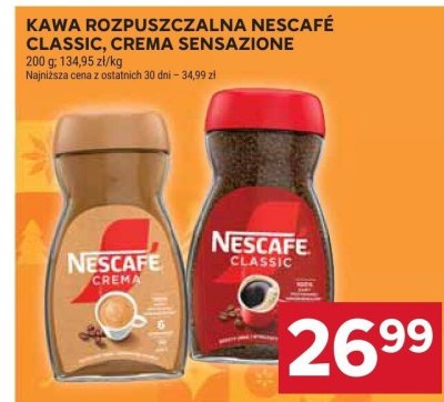 Kawa KAWA ROZPUSZCZALNA NESCAFÉ CLASSIC, CREMA SENSAZIONE promocja w Stokrotka