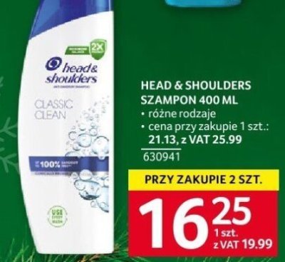 Szampon Head & Shoulders Classic Clean promocja w Selgros