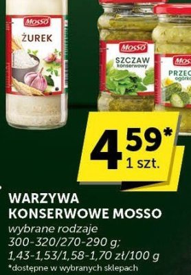 Warzywa konserwowe Mosso promocja w Euro Sklep
