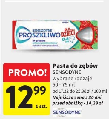 Pasta do zębów SENSODYNE wybrane rodzaje promocja w Intermarche