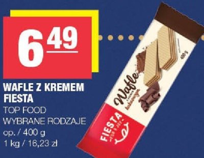 Wafle z kremem fiesta TOP FOOD wybrane rodzaje promocja w SPAR
