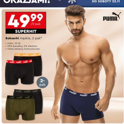 Bokserki męskie Puma 2-pak promocja w Biedronka