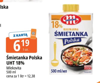 Śmietanka Polska UHT 18% Mlekovita promocja w Leclerc