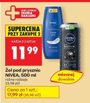 Żel pod prysznic NIVEA, 500ml, różne rodzaje promocja w Biedronka