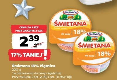 Śmietana 18% promocja w Netto