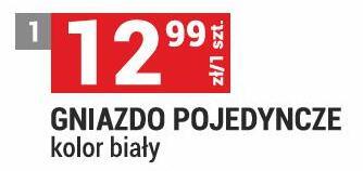 Gniazdo pojedyncze kolor biały promocja w Merkury Market