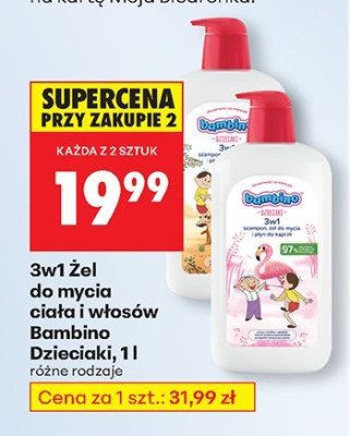 Żel 3w1 do mycia ciała i włosów Bambino Dziecięcy, 1 l promocja w Biedronka
