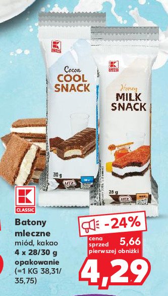 Baton honey milk snack K-classic promocja