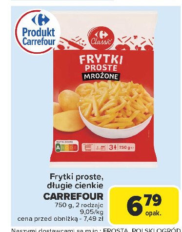 Frytki proste Carrefour promocja