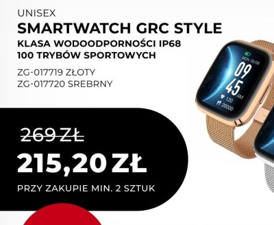 Zegarek Smartwatch GRC STYLE złoty unisex ZG-017719 Garett promocja w Briju