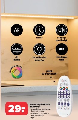 Kolorowy łańcuch świetlny LED promocja w Netto