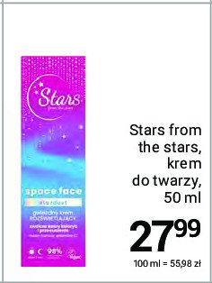 Gwiezdny krem do twarzy rozświetlający Stars from the stars space face promocja