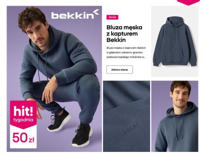 Bluza męska z kapturem Bekkin promocja w Pepco