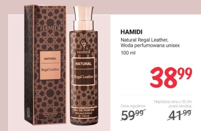 Woda perfumowana Natural Regal Leather unisex promocja w Rossmann