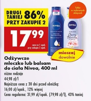 Mleczko od偶ywcze sk贸ra bardzo sucha Nivea promocja