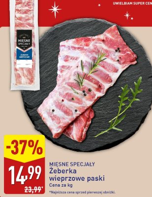 Żeberka wieprzowe paski promocja w Aldi