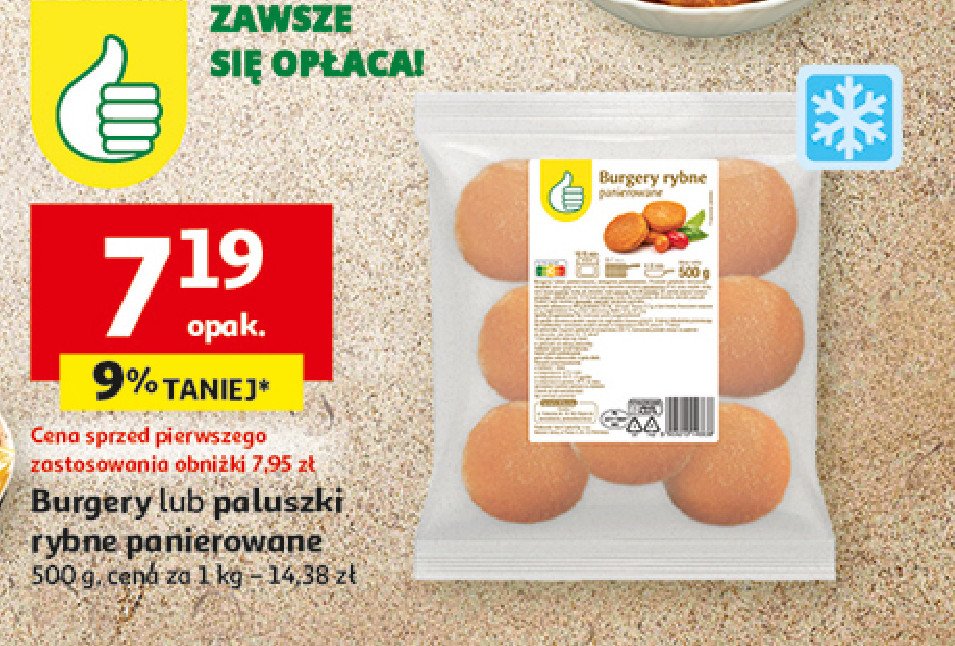 Paluszki rybne Podniesiony kciuk promocja