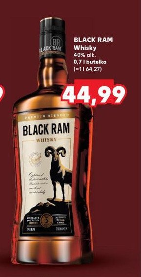 Whisky BLACK RAM PREMIUM BLENDED promocja w Kaufland