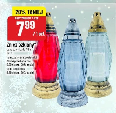 Znicz szklany czas palenia: do 40 h promocja w POLOmarket