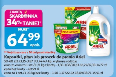 Kapsułki, płyn lub proszek do prania Ariel promocja w Auchan