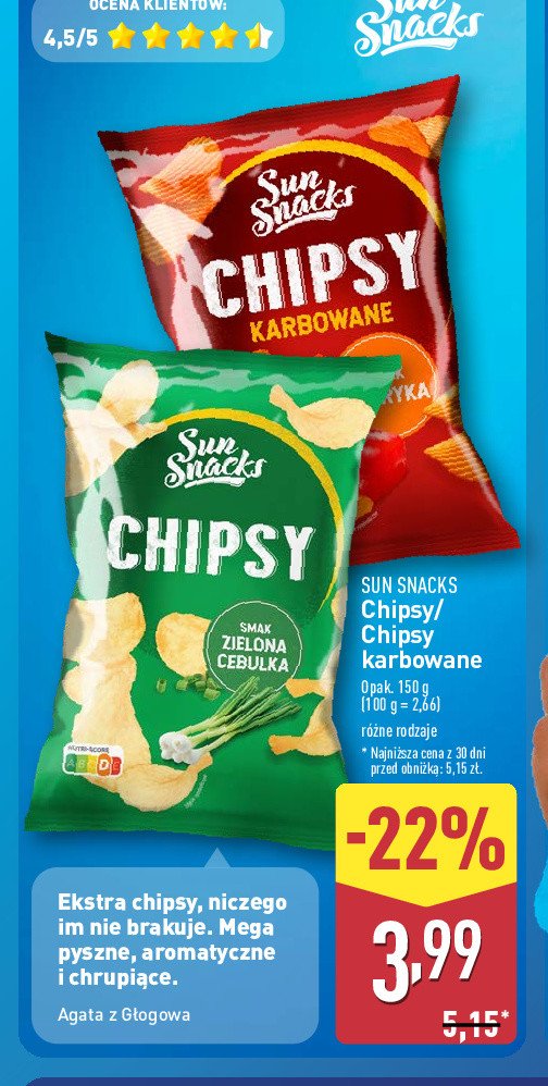 Chipsy zielona cebulka SUN SNACKS promocja