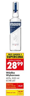 Wódka Wyborowa 40%, 500 ml promocja w Biedronka