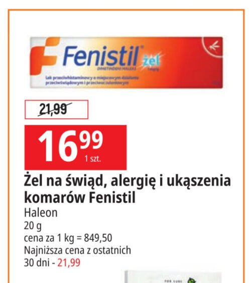 Żel łagodzący po ukąszeniu Fenistil żel promocja