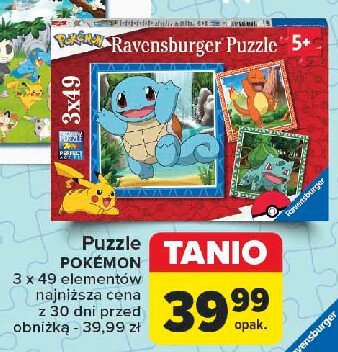 Puzzle pokemon 3 x 49 Ravensburger promocja w Carrefour