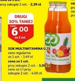 Sok multiwitamina Auchan na co dzień (logo zielone) promocja