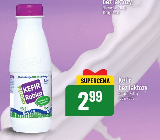 Kefir 1.5 % bez laktozy Robico promocja