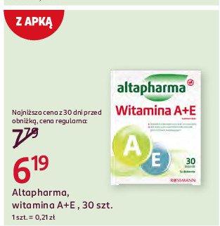 Witaminy a + e Altapharma promocja w Rossmann