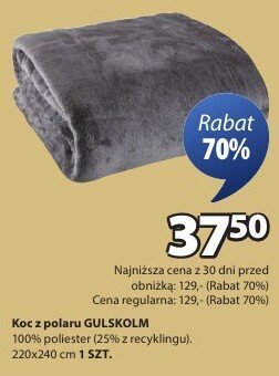 Koc z polaru GULSKOLM 100% poliester (25% z recyklingu), 220x240 cm 1 SZT. promocja w Jysk