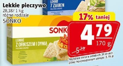 Lekkie pieczywo Sonko różne rodzaje promocja w Prim Market