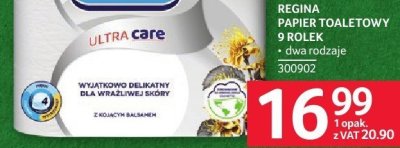 Papier toaletowy Regina Ultra Care 9 rolek promocja w Selgros