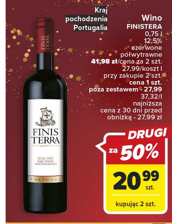 Wino Finis terra semi dry promocja