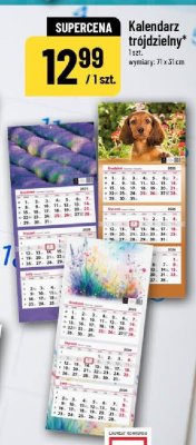 Kalendarz trójdzielny promocja w POLOmarket