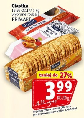 Ciastka jupiterki truskawkowe PRIMART promocja w Prim Market