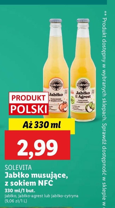 Napój jabłkowo-agrestowy Solevita promocja