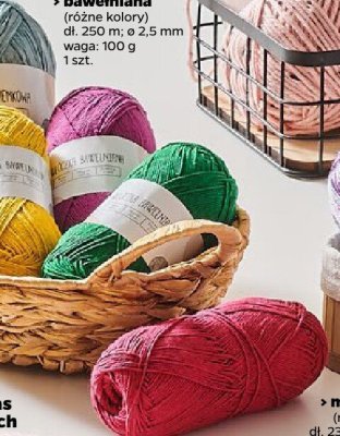 Włóczka bawełniana (różne kolory) promocja w Netto