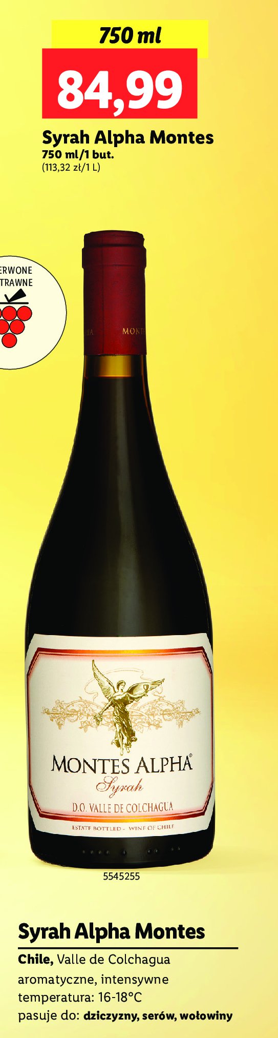 Wino Montes alpha syrah promocja