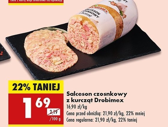 Salceson czosnkowy Drobimex promocja w Biedronka