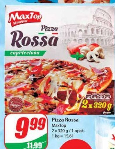 Pizza rossa z szynką i pieczarkami Maxtop promocja