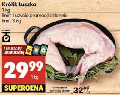 Królik tuszka promocja w Delikatesy Centrum
