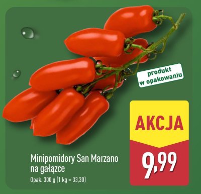 Minipomidory San Marzano na gałązce 300 g promocja w Aldi