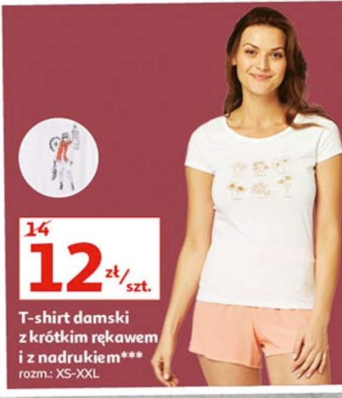 T-shirt damski krótki rękaw z nadrukiem promocja