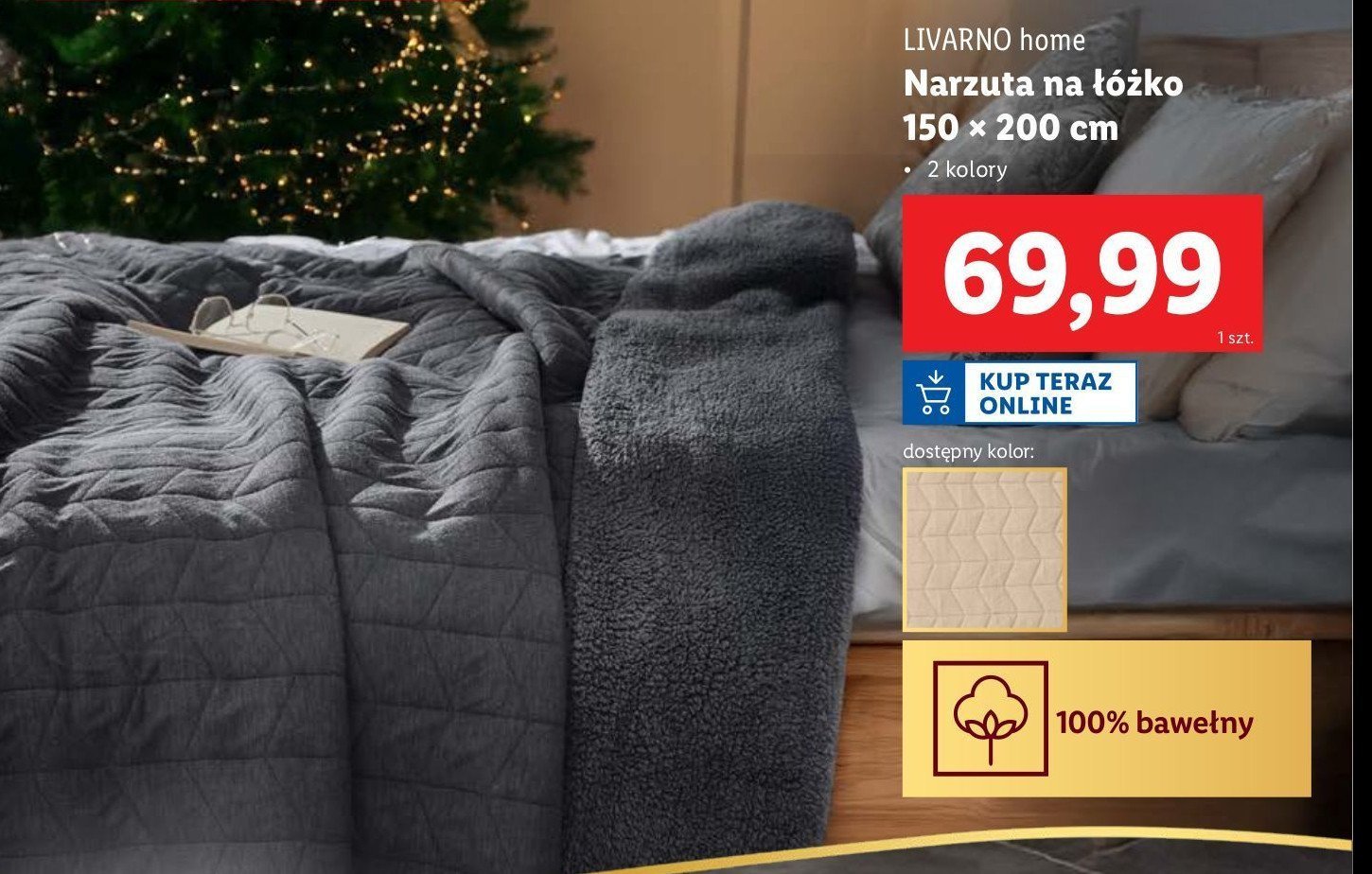 Narzuta na łóżko 150 x 200 cm LIVARNO HOME promocja