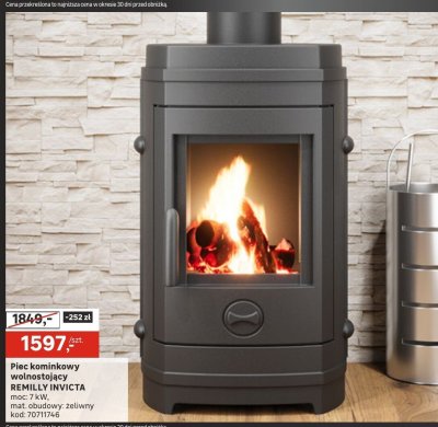 Piec kominkowy wolnostojący Remilly Invicta promocja w Leroy Merlin