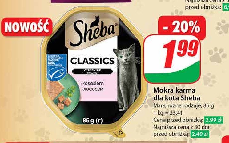 Karma dla kota z łososiem Sheba classics promocja