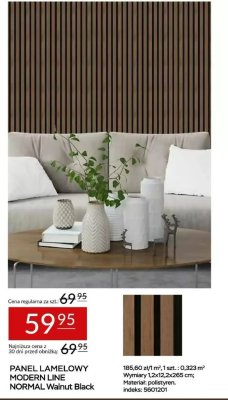 Panel lamelowy PANEL LAMELOWY MODERN LINE NORMAL Walnut Black promocja w Abra Meble