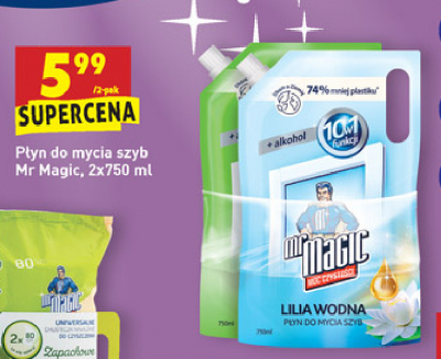 P艂yn do mycia szyb lilia wodna + konwalia zapas Mr magic promocja